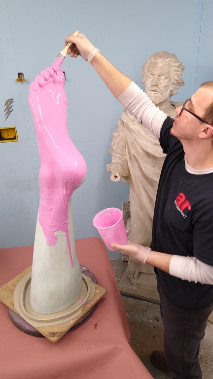 Silicone Rubber applied by mold maker on Serentity by artist Carol Feuerman