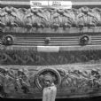 Close-up view before conservation treatment exhibiting corrosive attack normally in areas related to water retention.