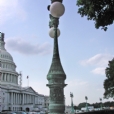 This is a photo of the bronze cast Lamp Standards before conservation & restoration treatment at the US Capitol.