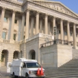 This photos shows one of the removed and restored lamps on the US Capitol grounds.