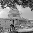 New holes were drilled into the stone pedestal to receive the stainless steel anchor pins that were attached to the Capitol bronze lamps after the conservation and restoration treatment