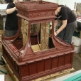 Work on the wax lantern is nearly complete. It then will be ready for spruing and casting in the lost wax process.