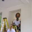 Day of on-site work performed to install the Great Seal at the White House.